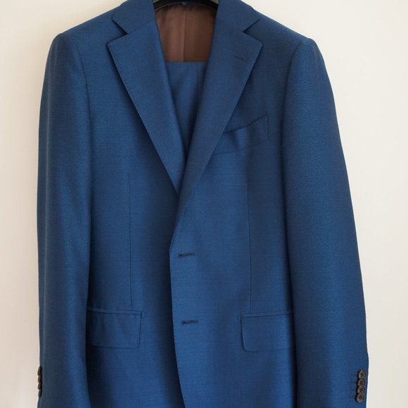 Suitsupply Lazio Midblue Birdseye Wool Suit36R